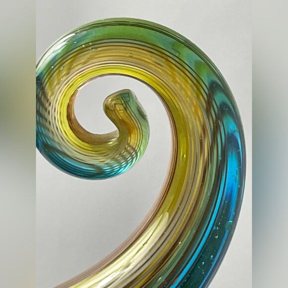 Art Glass Swirl Sculpture 9"‎ Tall Rainbow - Picture 11 of 15